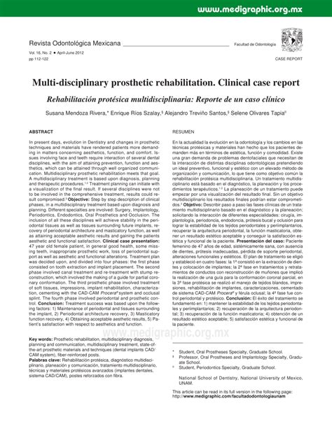 que es multicorner|Rehabilitación protésica multidisciplinaria: Reporte de un.